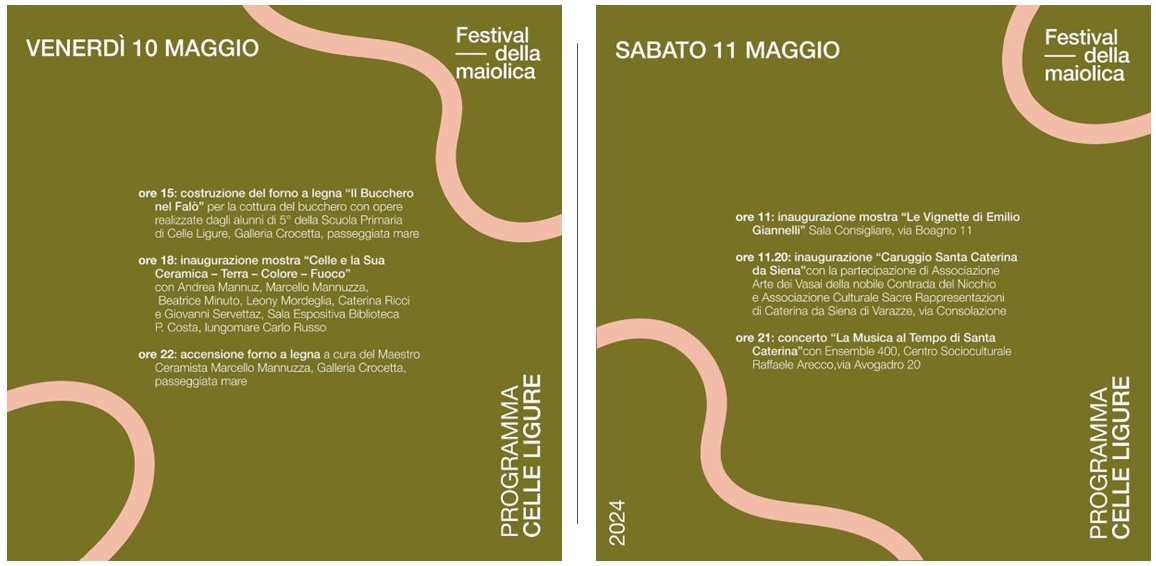 Festival Maiolica Celle Ligure 10 e 11 Maggio 2024