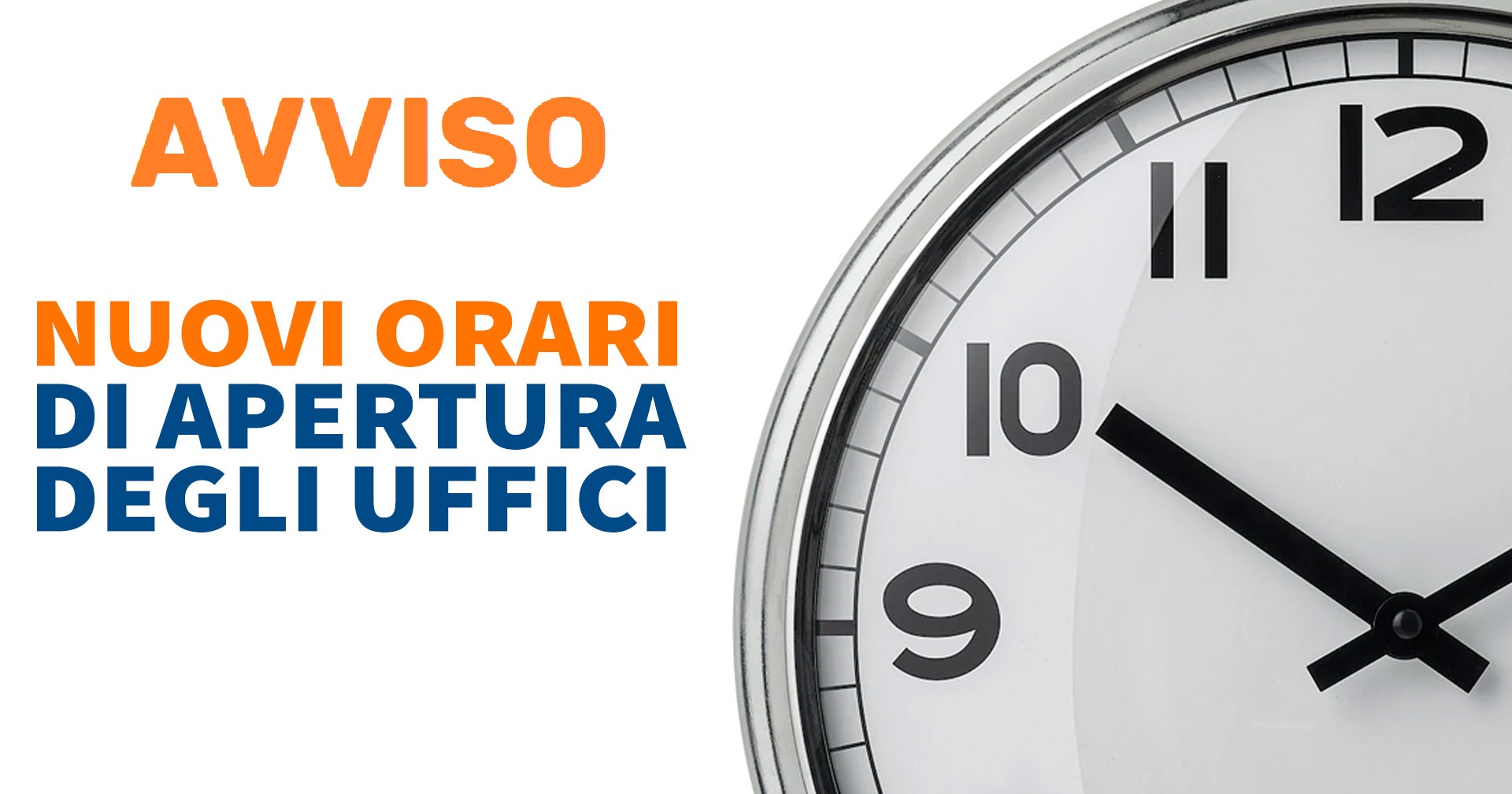 Nuovi orari di apertura uffici comunali