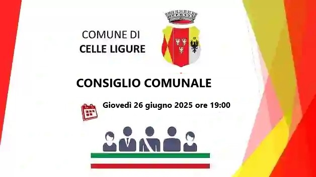 Convocazione Consiglio comunale Giovedì 26 giugno 2025 alle ore 19 presso la Sala Consiliare Convocazione Consiglio comunale Giovedì 26 giugno 2025 alle ore 19 presso la Sala Consiliare